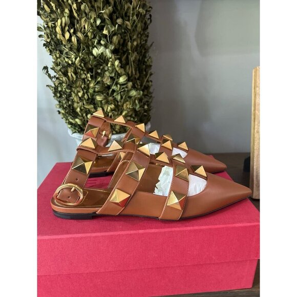 Valentino Garavani Roman Stud Ballerina Flats Selleria Womens Size 36.5 - Picture 10 of 16